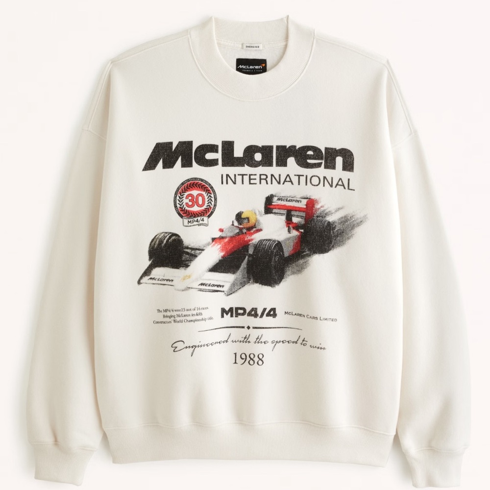 Abercrombie McLaren Graphic Crew Sweatshirt M